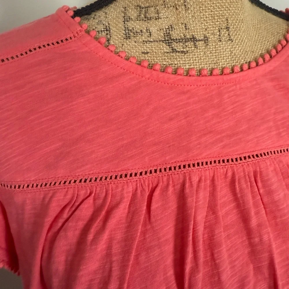 Boden Pink Puff Sleeve Pleated Blouse